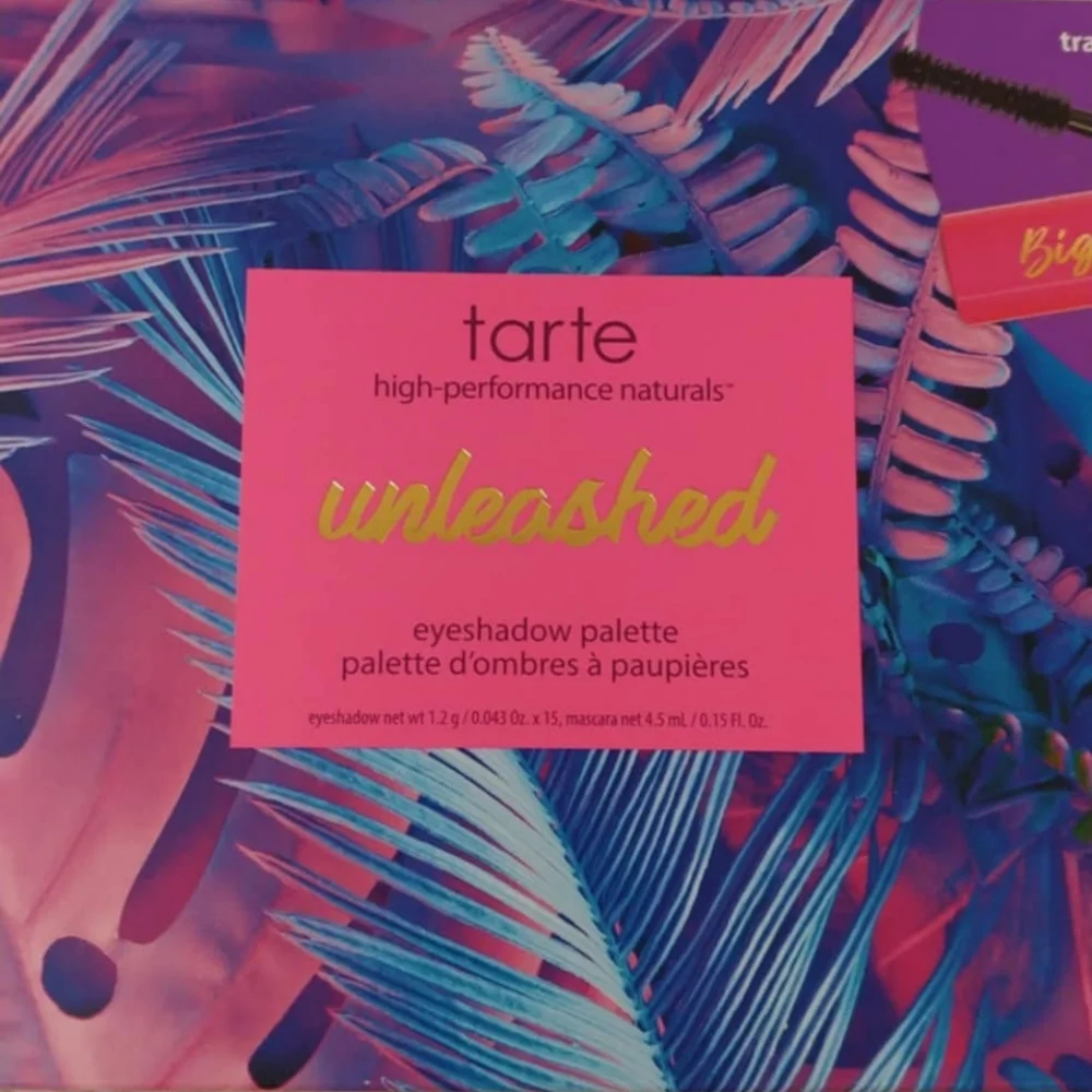 💖FIRM! NWT TARTE UNLEASHED EYESHADOW PALETTE WITH TRAVEL SIZE BIG EGO MASCARA